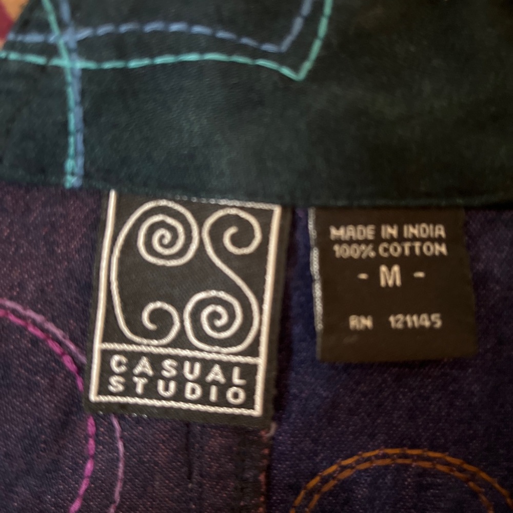 Casual Studio Patchwork Blazer Jacket Medium Mult… - image 3